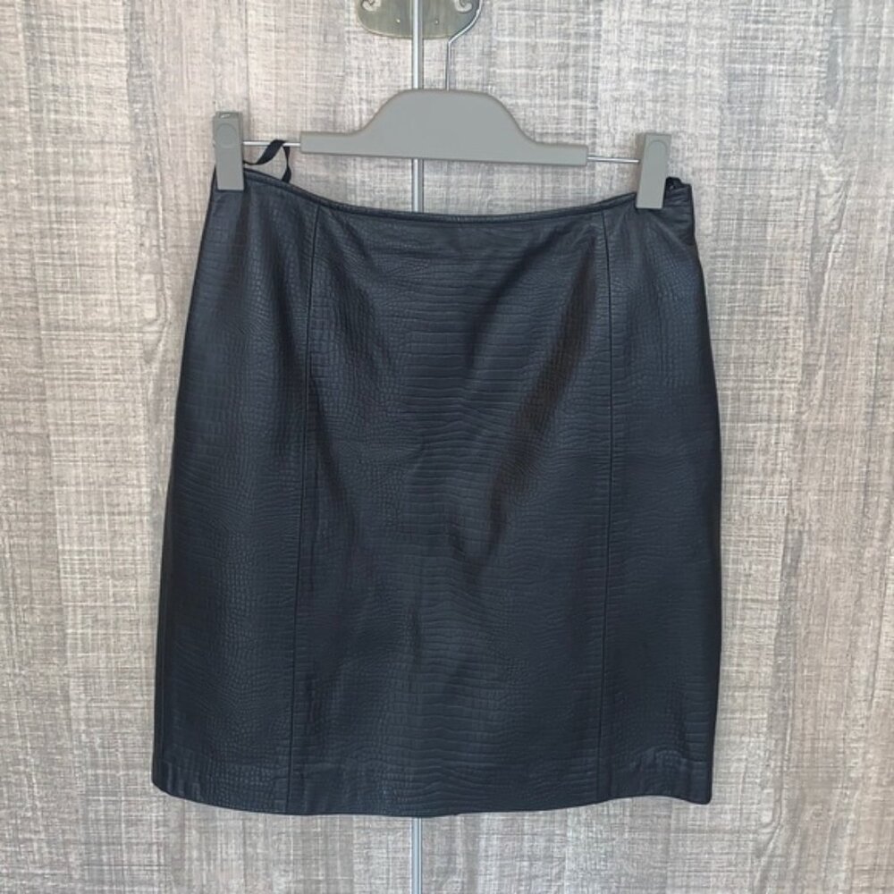 Lauren Ralph Lauren Leather‎ Embossed Croc Skirt